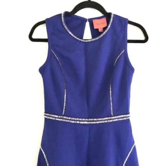 Nordstrom I. Madeline Dress S NWT Backless Beaded Fit Flare Blue Cocktail Party - Picture 3 of 10